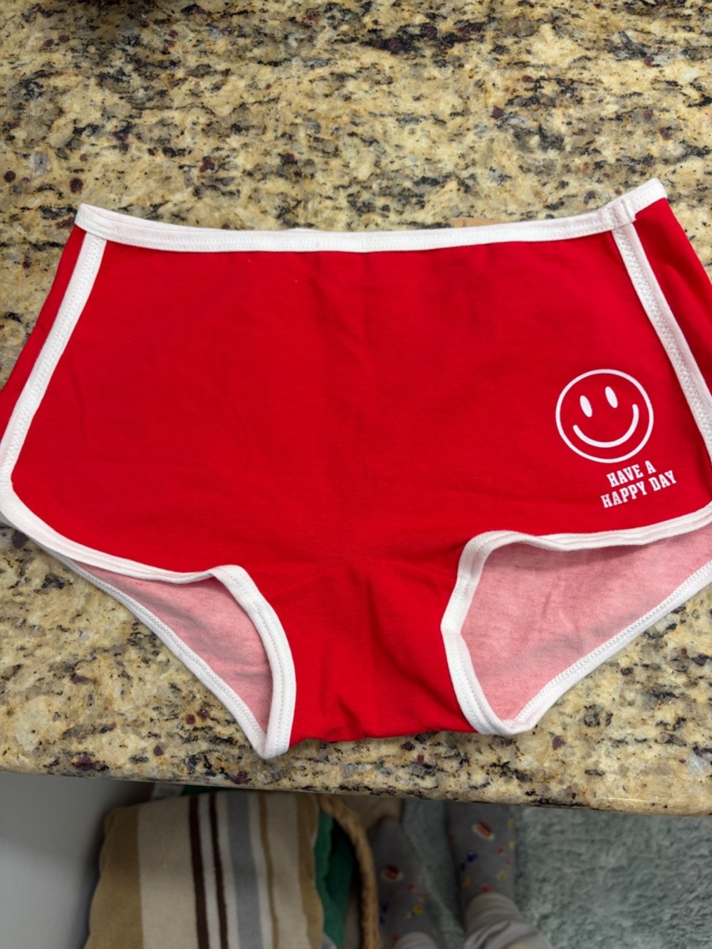 Pink by Victoria secret Red Smile Graphic Retro-Style Shorts size medium NWT